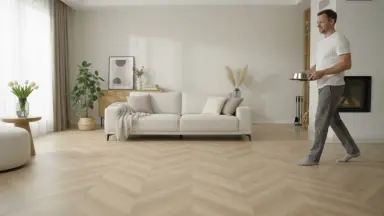 Видео: Виниловый пол AquaFloor коллекция Chevron Premium AF7014CVR