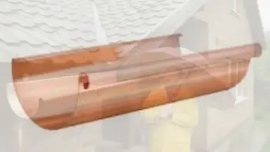 Видео: Желоб круглый 150/100 0,6 мм, L=3 м Aquasystem CU-медь