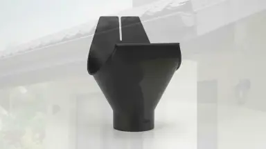 Видео: Выход из желоба Aquasystem PE-полиэстер 125/90 мм RAL 9005 - черный темный