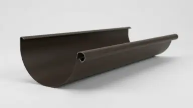 Видео: Желоб круглый L=3 м Aquasystem Rooftop Drain PU MATT 150/100 мм RR 32- т.коричневый