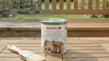 Видео: Biofa 2043 Масло защитное для наружных работ с антисептиком 1л