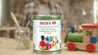 Видео: Biofa 8005 Краска для деревянных игрушек 0,125л