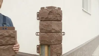 Видео: Фасадная панель Наружный угол фагот (каширский), 0,45 х 0,13м (н)