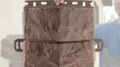 Видео: Фасадная панель Наружный угол фагот (можайский), 0,45 х 0,13м (н)