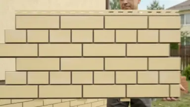 Видео: Фасадная панель Доломит Кирпич, Светло-желтый