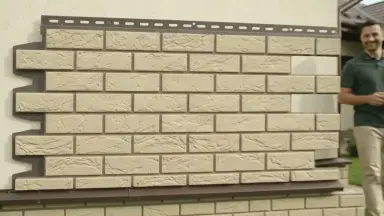 Видео: Фасадная панель Grand Line Состаренный кирпич Элит ваниль, ШОВ темно-бежевый