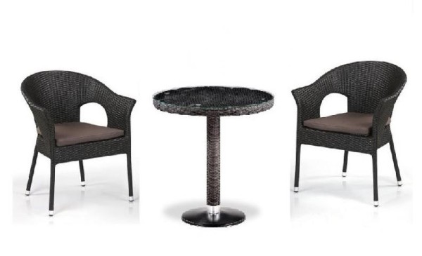 Комплект плетеной мебели AFINA из иск. ротанга T601/Y79A-W53 Brown 2Pcs