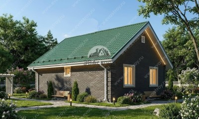 Проект жилого одноэтажного дома с площадью до 100 кв м