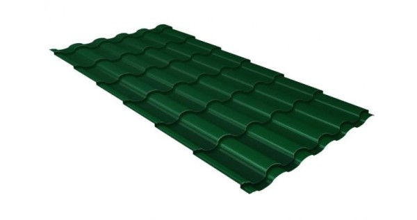 Металлочерепица кредо GL 0,5 Velur20 RAL 6005 зеленый мох