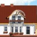 Проект жилого двухэтажного коттеджа из керамоблоков в европейском стиле с одноместным гаражом и кабинетом - VV-31