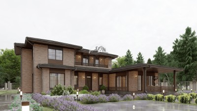 Индивидуальный проект двухэтажного жилого дома с сауной и бассейном