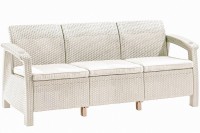 Трёхместный диван  Yalta Sofa 3 Seat белый