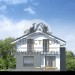 Проект узкого двухэтажного дома из керамоблоков с двухместным гаражом и камином - LG-61