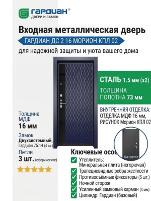 Входная металлическая дверь ДС 2  16 Морион КПЛ 02
