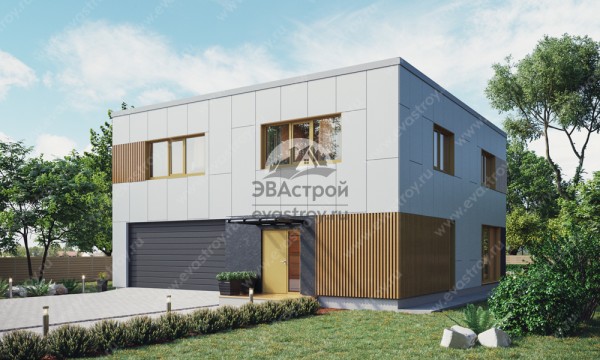 Проект двухэтажного дома с площадью до 250 кв м и одноместным гаражом Проект двухэтажного дома с площадью до 250 кв м и одноместным гаражом