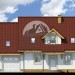 Проект узкого двухэтажного дома с одноместным гаражом и камином