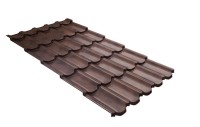 Металлочерепица квинта плюс с  3D резом 0,45 Safari Twincolor Brown