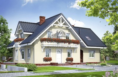 103-20  -  проект загородного узкого двухэтажного дома до 250 кв м