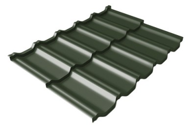 Металлочерепица модульная Квинта Uno Grand Line c 3D резом 0,5 GreenСoat Pural RR 11 темно-зеленый (RAL 6020 хромовая зелень)
