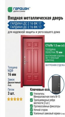 Входная металлическая дверь ДС 2  16 ФК 17