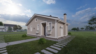 Проект одноэтажного дома с размерами 14 м на 15 м