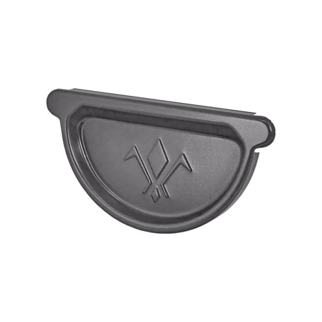 Заглушка желоба универсальная Aquasystem Rooftop Drain PU MATT 150/100 мм RAL 7024 - серый графит