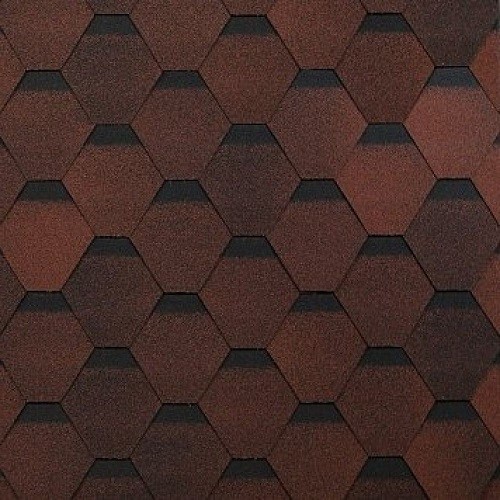 Гибкая черепица Shinglas, коллекция Оптима  -  Красный