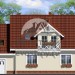 Проект узкого двухэтажного дома из керамоблоков с одноместным гаражом и эркером - LG-72