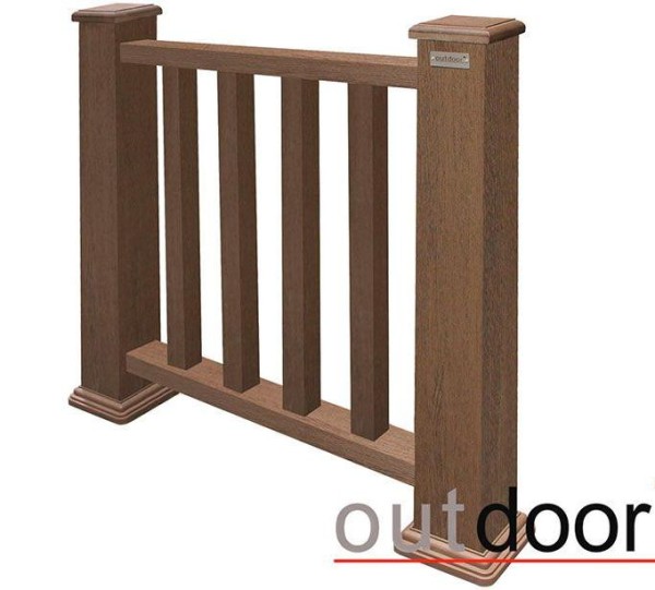 Ограждение из ДПК Outdoor Классик 3D STORM коричневый микс