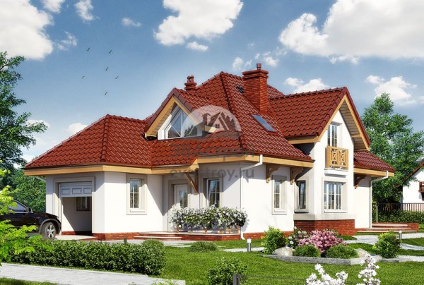 Проект  квадратного дома с мансардой 9 на 16 метров