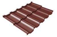 Металлочерепица модульная Квинта Uno Grand Line c 3D резом 0,5 Satin RAL 3009 оксидно-красный