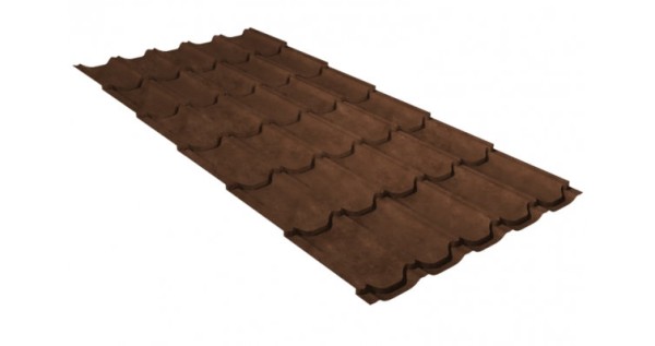 Металлочерепица квинта плюс GL 0,5 Safari Twincolor Brown