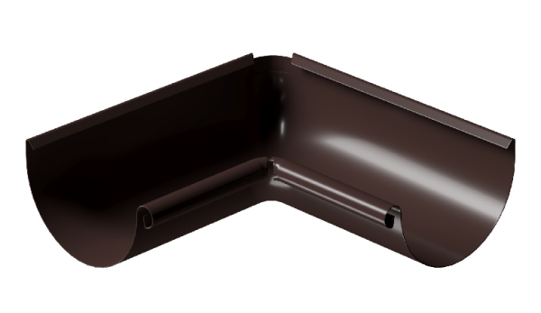 Угол внутренний 90° D125 Döcke STAL PREMIUM Шоколад, (RAL 8019)