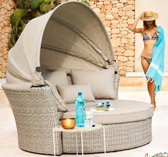 Диван-Трансформер AFINA плетеный из иск. ротанга AFM-325 Beige