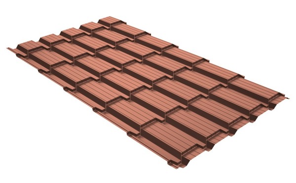 Металлочерепица GL квадро профи 0,5 Quarzit Cuprum Steel