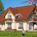 Проект узкого жилого двухэтажного дома из керамоблоков с мансардой и одноместным гаражом - VR-10