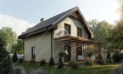 Проект двухэтажного дома с площадью до 150 кв м с кабинетом