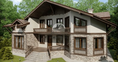 102-23 - проект скандинавского дома из кирпича с мансардой до 350 кв м