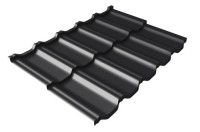 Металлочерепица модульная Квинта Uno Grand Line c 3D резом 0,5 Satin Мatt RAL 9005 черный
