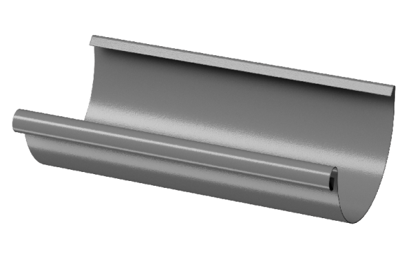 Желоб полукруглый D125 3 м Döcke STAL PREMIUM Графит, (RAL 7024)