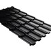 Металлочерепица квинта плюс с 3D резом 0,5 Quarzit lite RAL 9005 черный