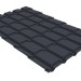 Металлочерепица GL квадро профи 0,5 GreenCoat Pural RR 23 темно-серый (RAL 7024) мокрый асфальт