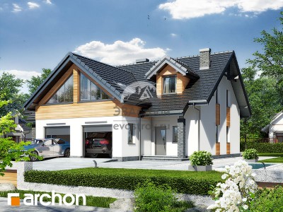 103-59  -  проект европейского двухэтажного таунхауса с жилой мансардой