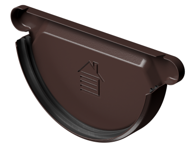 Заглушка желоба D125 Döcke STAL PREMIUM Шоколад, (RAL 8019)