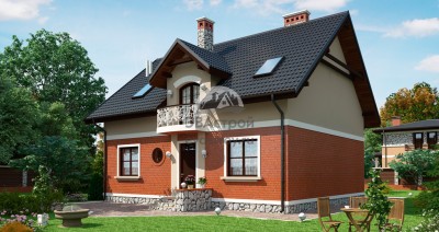 102-49  -  проект дома 11 на 9 с мансардой из газобетона до 200 кв м