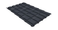 Металлочерепица GL квадро профи 0,5 Satin RAL 7024 мокрый асфальт