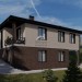 Проект квадратного двухэтажного дома с цоколем и одноместным гаражом