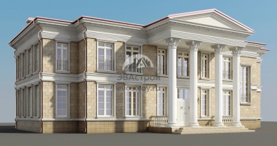 Проект классического дома с колоннами площадью до 600 кв м 101-48