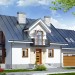 Проект узкого двухэтажного дома из керамоблоков с эркером и двухместным гаражом - SK-34