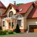 102-56  -  проект частного дома с башней и гаражом из кирпича